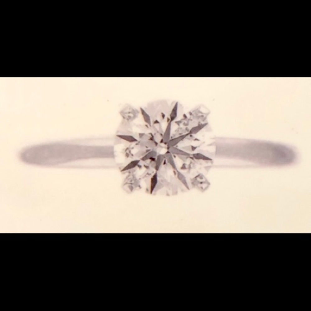 14K White Gold Diamond Ring Certified Size 7